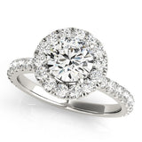 Lab Grown Round Diamond Halo Engagement Ring
