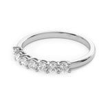 0.25 Ct D-E/VVS Round Cut Lab Grown 7 Diamond Eternity Ring White Gold
