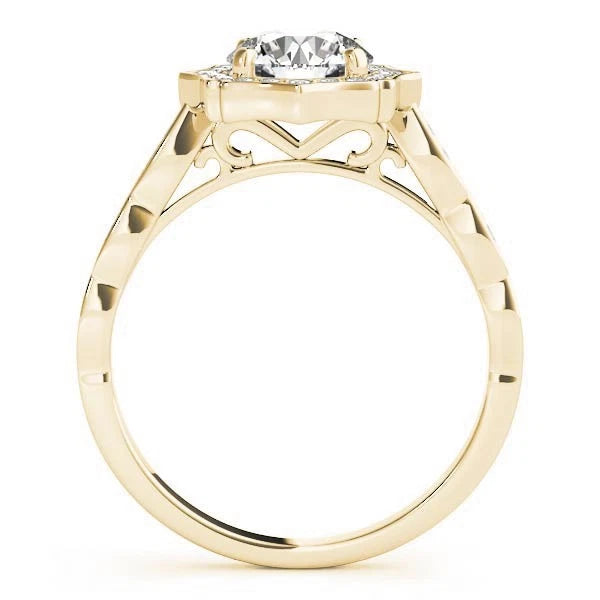 Lab Grown Round Diamond Halo Engagement Ring