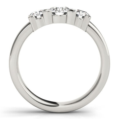 Platinum Lab Grown Round Diamond Trilogy Engagement Ring