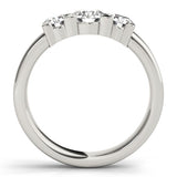 Platinum Lab Grown Round Diamond Trilogy Engagement Ring