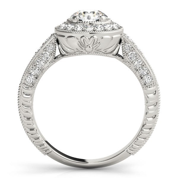 Lab Grown Round Diamond Halo Engagement Ring