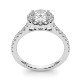 Lab Grown Round Cut  Diamond Halo Engagement Ring