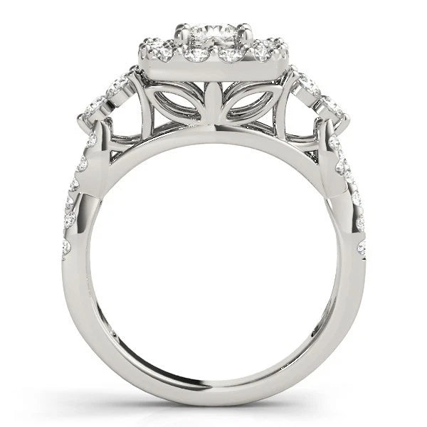 Lab Grown Diamond Halo Engagement Ring 
