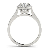 Lab Grown Round Cut DE/VS Diamond Halo Engagement Ring