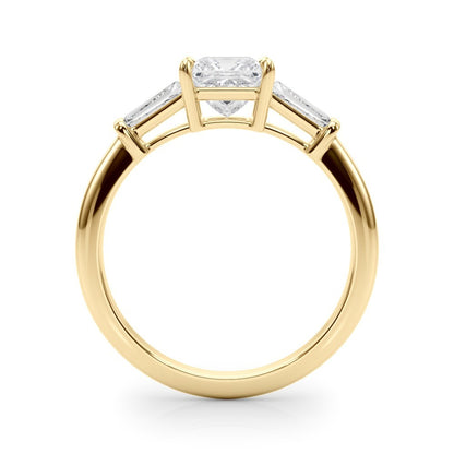 Lab-Grown Square Cut Diamond 3 Stone Engagement Ring