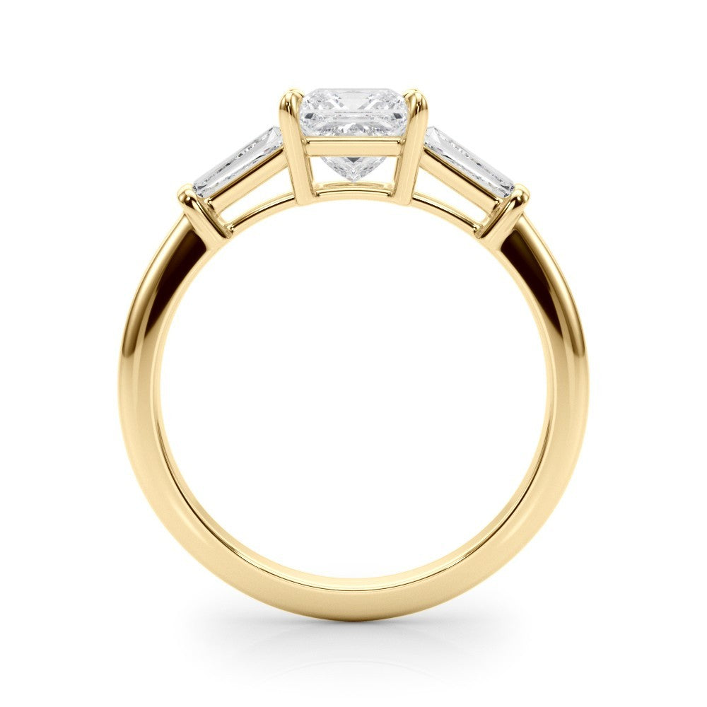 Lab-Grown Square Cut Diamond 3 Stone Engagement Ring