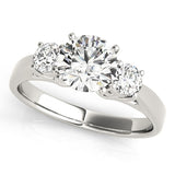 Classic Round Diamond 3 Stone Engagement Ring Platinum Lab Grown