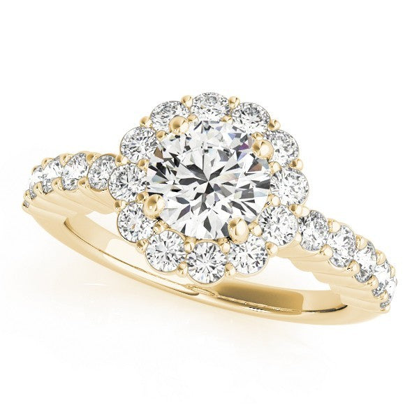 Lab Grown Round Diamond Halo Engagement Ring 