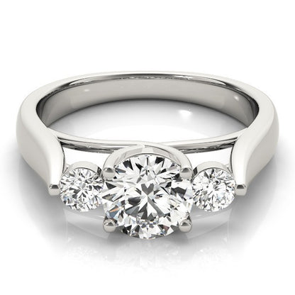 0.50Ct - 2.00Ct Lab Grown Round Diamond 3 Stone Engagement Ring Platinum