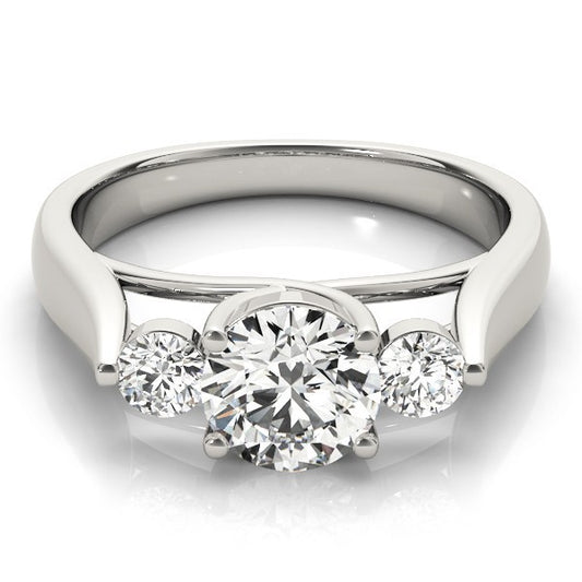 0.50Ct - 2.00Ct Lab Grown Round Diamond 3 Stone Engagement Ring Platinum