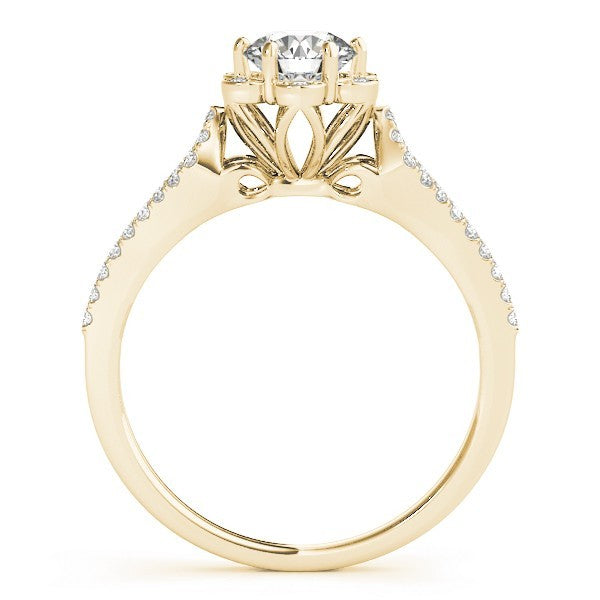 Lab Grown Round Diamond Halo Engagement Ring 