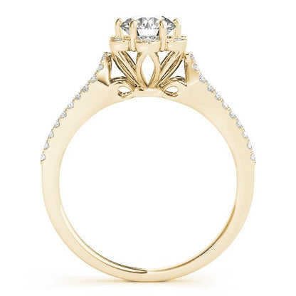 Lab Grown Round Diamond Halo Engagement Ring 