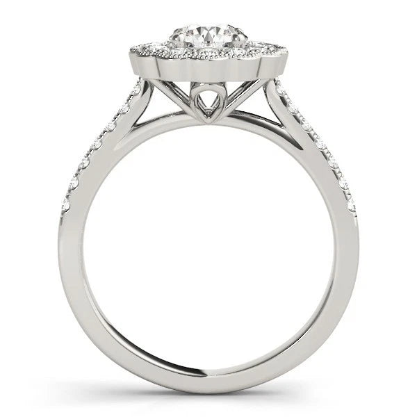 Lab Grown Round Diamond Halo Engagement Ring