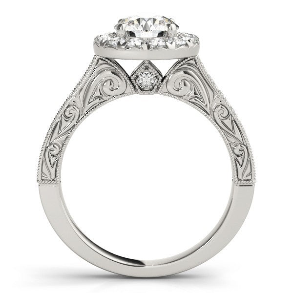 Lab Grown Round Diamond Halo Engagement Ring
