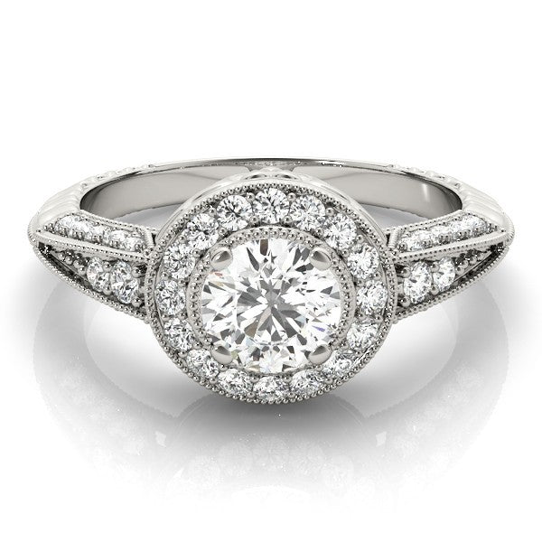 Lab Grown Round Diamond Halo Engagement Ring