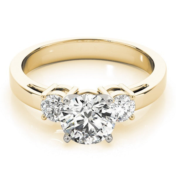 Lab Grown Round Diamond 3 Stone Engagement Ring Platinum DE/VS 2CT