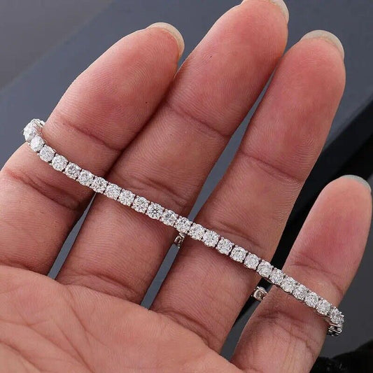 2.50 ct Natural Round Diamond Tennis Bracelet in 9k White Gold