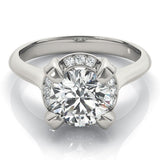 Lab-Grown Diamond Halo Engagement Ring in 18K White Gold 