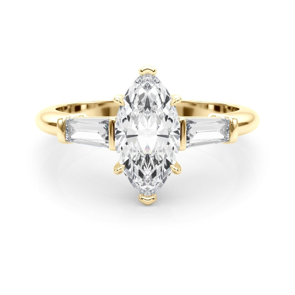 Lab-Grown Marquise Cut Diamond 3 Stone Engagement Ring