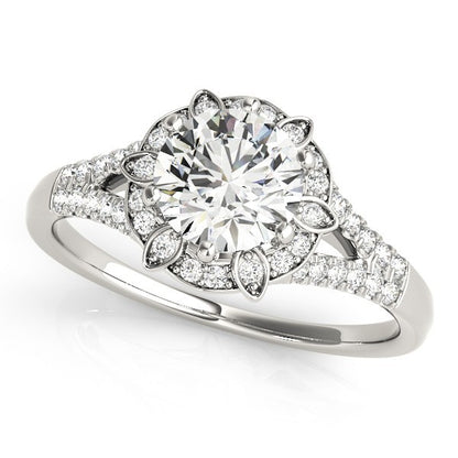 2.00Ct DE/VS Lab Grown Round Diamond Halo Engagement Ring 18K Yellow Gold
