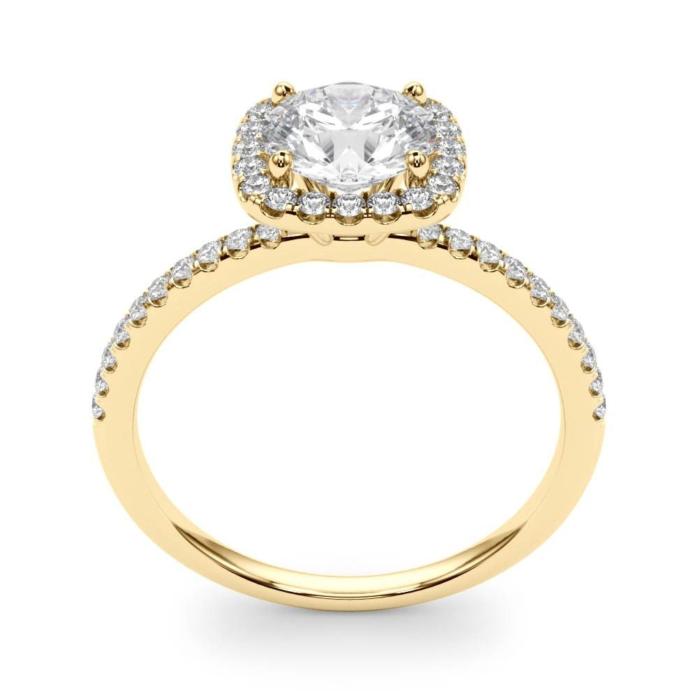 Lab Grown Round Diamond Halo Engagement Ring 