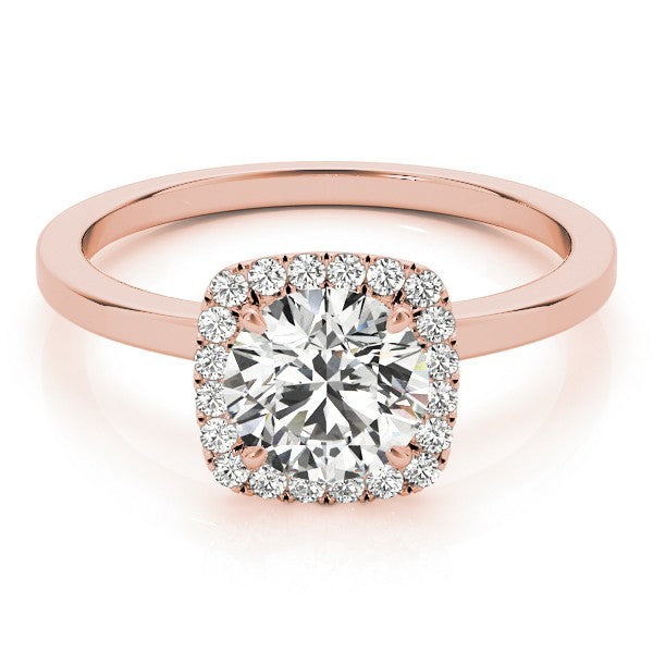 Lab Grown Round Diamond Halo Engagement Ring 