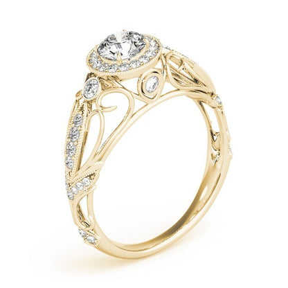 Lab Grown Round Diamond Halo Engagement Ring