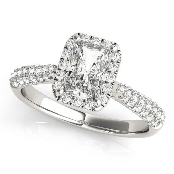 Lab Grown Emarald Diamond Halo Engagement