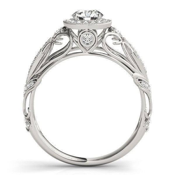 Lab Grown Round Diamond Halo Engagement Ring