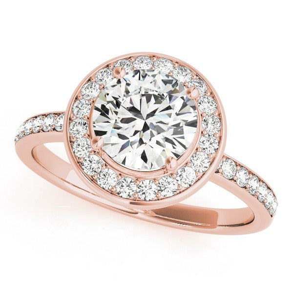 Lab Grown Round Diamond Halo Engagement Ring 