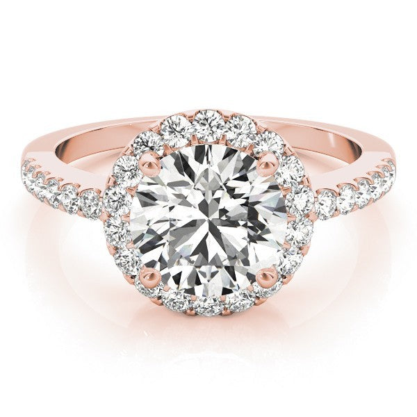 Lab Grown Round Diamond Halo Engagement Ring 