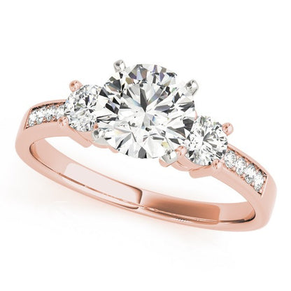0.50Ct To 2.00Ct Lab Grown Round Diamond 3 Stone Engagement Ring Platinum