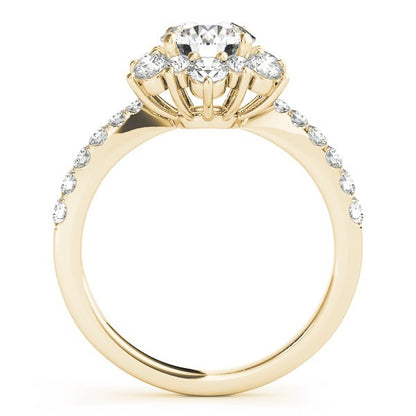 2.00 Ct DE/VS Lab Grown Round Diamond Halo Engagement Ring 18K White Gold