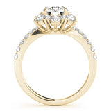 2.00 Ct DE/VS Lab Grown Round Diamond Halo Engagement Ring 18K White Gold