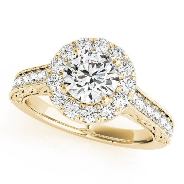 Lab Grown Round Diamond Halo Engagement Ring