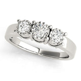 Round Lab Grown Diamond 3 Stone Engagement Ring Platinum DE/VS 2.00Ct
