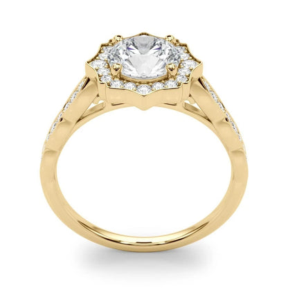 Lab Grown Round Diamond Halo Engagement Ring