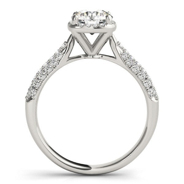 Lab Grown Round Diamond Halo Engagement Ring 