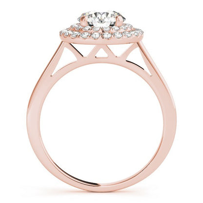 Lab Grown Round Diamond Halo Engagement Ring