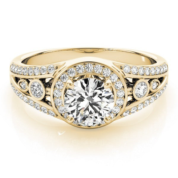 Lab Grown Round Diamond Halo Engagement Ring