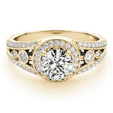 Lab Grown Round Diamond Halo Engagement Ring