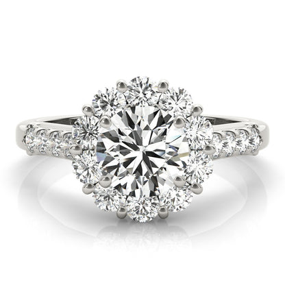 Lab Grown Round Diamond Halo Engagement Ring 