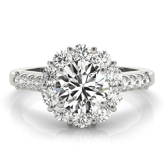 Lab Grown Round Diamond Halo Engagement Ring 