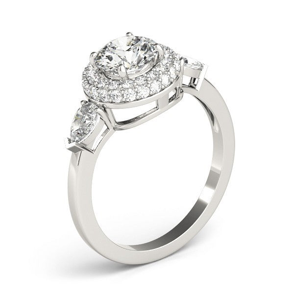 Lab Grown Round Diamond Halo Engagement Ring