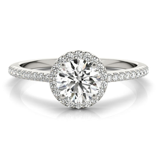 Lab-Grown Diamond Halo Engagement Ring in Platinum 