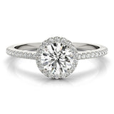 Lab-Grown Diamond Halo Engagement Ring in Platinum 