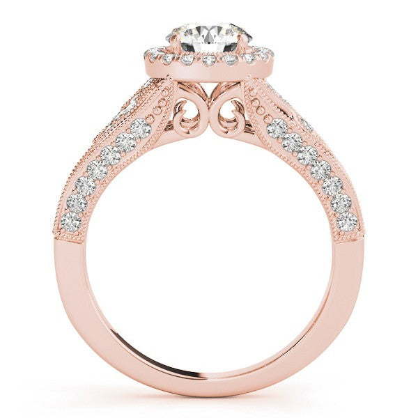 Lab Grown Round Diamond Halo Engagement Ring