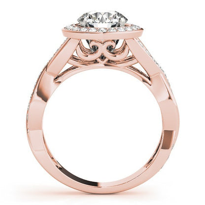 Lab Grown Round Cut Diamond 2.00Ct DE/VS Halo Engagement Ring 18K Yellow Gold