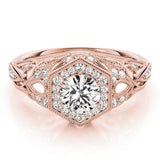 3.00Ct DE/VS Lab Grown Round Diamond Halo Engagement Ring 18K Rose Gold